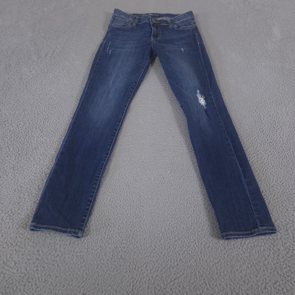 Kut from the Kloth Jeans Womens‎ 0 Blue Catherine Boyfriend Slim Leg Distressed